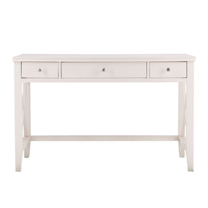 Homeroots 48" White Poplar Solid Wood Writing Desk With Three Drawers   402066