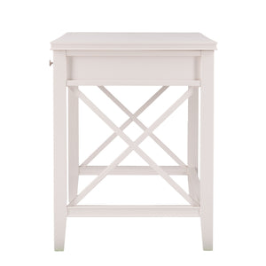 Homeroots 48" White Poplar Solid Wood Writing Desk With Three Drawers   402066