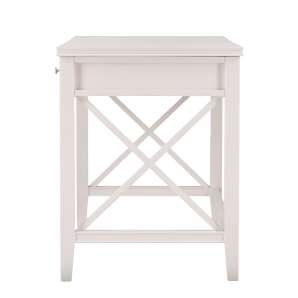 Homeroots 48" White Poplar Solid Wood Writing Desk With Three Drawers   402066