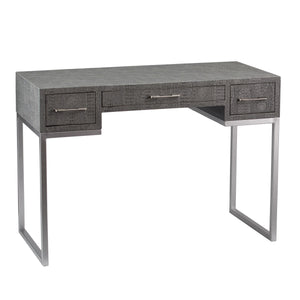Homeroots Modern Gray And Silver Faux Snakeskin Desk   402070