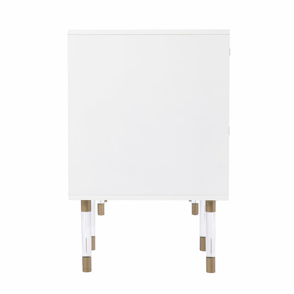 Homeroots 55" White Writing Desk With Four Drawers   402071