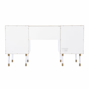 Homeroots 55" White Writing Desk With Four Drawers   402071