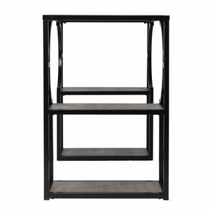 Homeroots Wood And Iron Writing Desk With Storage   402074