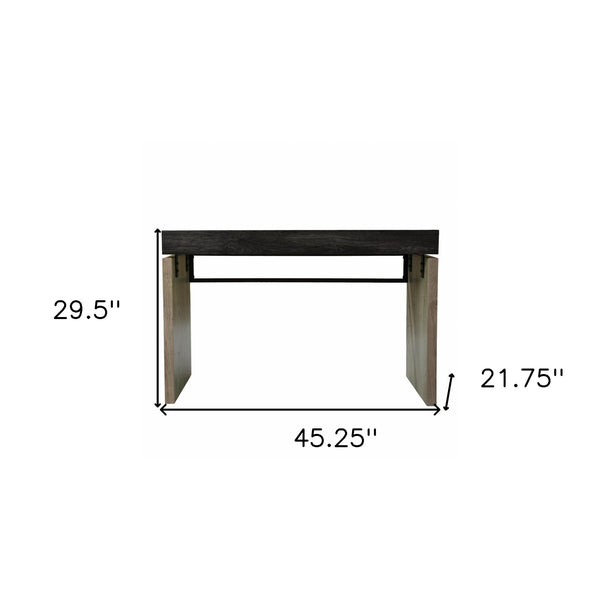 Homeroots 45" Black And Brown Writing Desk   402075
