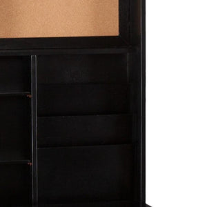 HomeRoots 22" Black Secretary Desk - Elegant Space-Saving Workstation with Integrated Bookcase & Organizers 402078