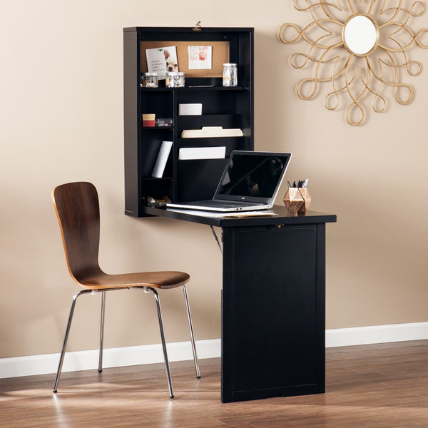 Homeroots 22" Black Secretary Desk   402078