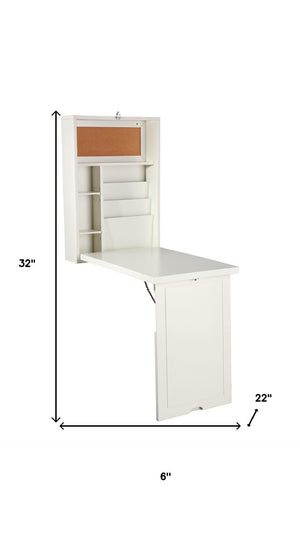 HomeRoots 22" Off White Secretary Desk - Compact, Elegant Workspace Solution with Storage for Small Spaces 402079