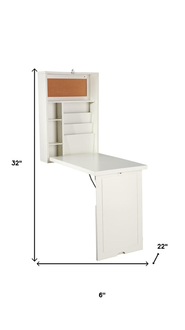 HomeRoots 22" Off White Secretary Desk - Compact, Elegant Workspace Solution with Storage for Small Spaces 402079