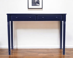HomeRoots Navy Blue Writing Desk – Charming Cottage Style with Storage, Perfect for Home Office & Kitchens! 402082