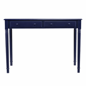 HomeRoots Navy Blue Writing Desk – Charming Cottage Style with Storage, Perfect for Home Office & Kitchens! 402082