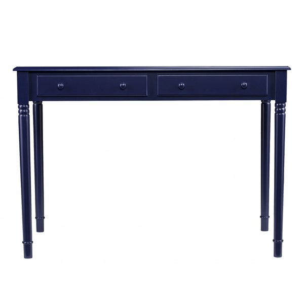 HomeRoots Navy Blue Writing Desk – Charming Cottage Style with Storage, Perfect for Home Office & Kitchens! 402082
