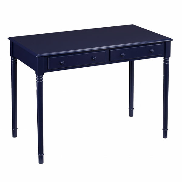 HomeRoots Navy Blue Writing Desk – Charming Cottage Style with Storage, Perfect for Home Office & Kitchens! 402082