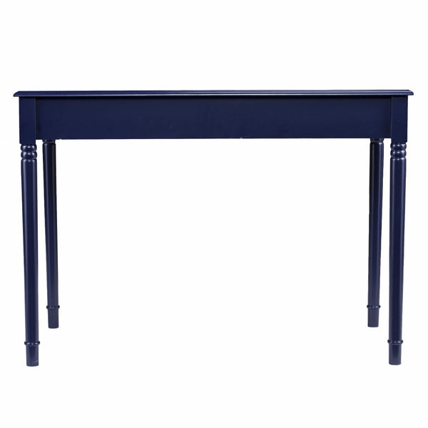 HomeRoots Navy Blue Writing Desk – Charming Cottage Style with Storage, Perfect for Home Office & Kitchens! 402082