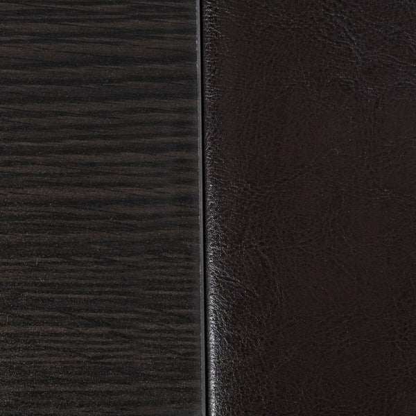 Homeroots Five Piece Dark Brown Faux Leather Coffee Table And Storage Ottoman Set   402084