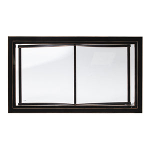 Homeroots 42" Black Glass And Metal Rectangular Coffee Table   402094