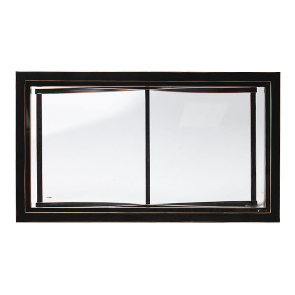 Homeroots 42" Black Glass And Metal Rectangular Coffee Table   402094