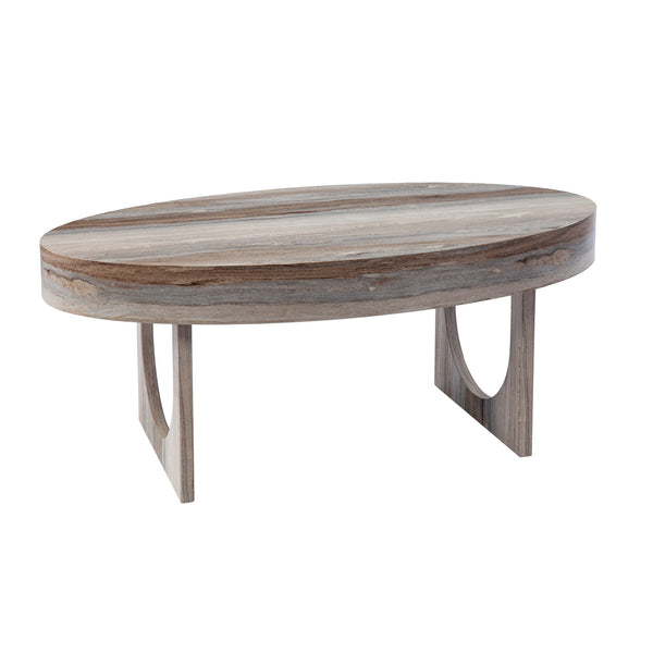 Homeroots 43" Brown Solid Manufactured Wood Oval Coffee Table   402095