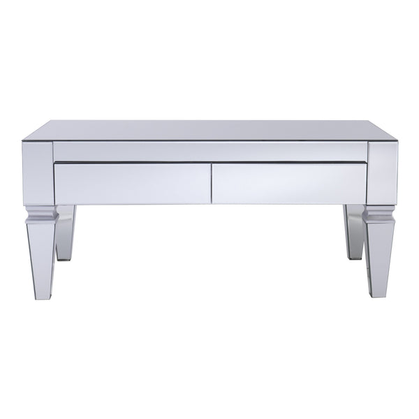 Homeroots 41" Silver Glass With Iron Mirrored Coffee Table   402097