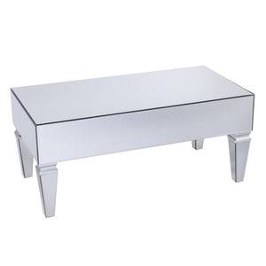 Homeroots 41" Silver Glass With Iron Mirrored Coffee Table   402097