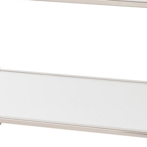 Homeroots 43" Silver Mirrored And Metal Rectangular Mirrored Coffee Table   402102