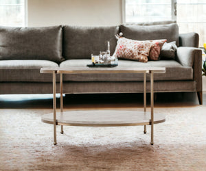 Homeroots 33" White Solid Manufactured Wood And Metal Square Coffee Table   402110