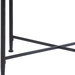 Homeroots 33" Floral Design Glass Top Round Coffee Table   402113