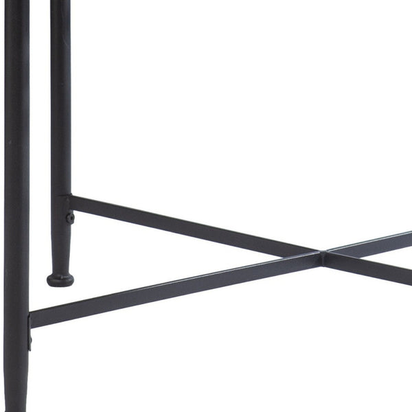 Homeroots 33" Floral Design Glass Top Round Coffee Table   402113