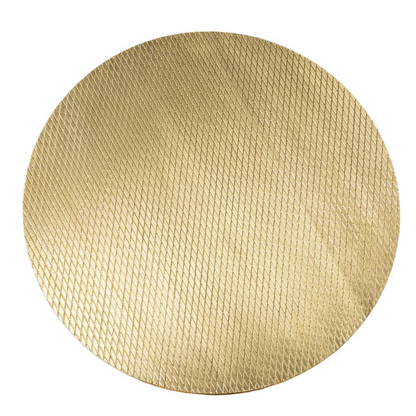 Homeroots 34" Black And Gold Embossed Metal Round Coffee Table   402118