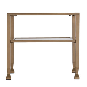 Homeroots 21" Gold Glass And Metal Square Coffee Table   402120