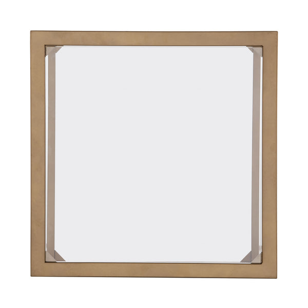 Homeroots 21" Gold Glass And Metal Square Coffee Table   402120