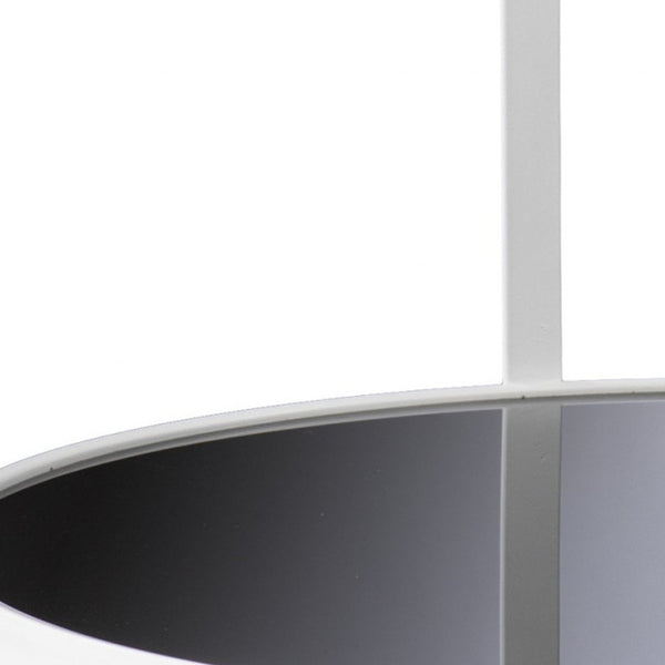 Homeroots 32" White Glass And Metal Two Tier Round Coffee Table   402122