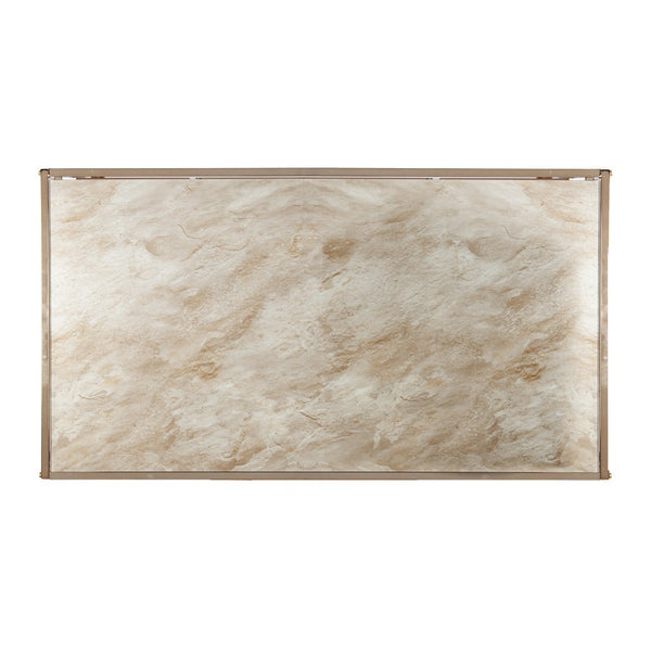 Homeroots 44" Champagne Glass And Metal Rectangular Coffee Table   402123