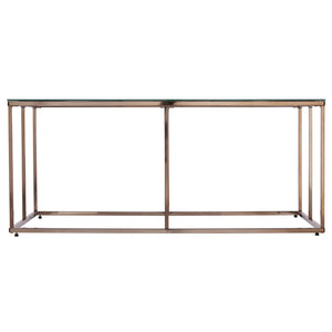 Homeroots 42" Champagne Glass And Metal Geometric Coffee Table   402124