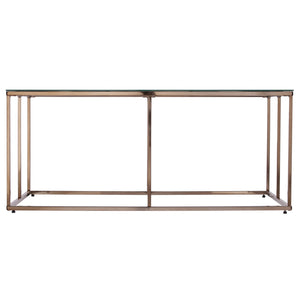Homeroots 42" Champagne Glass And Metal Geometric Coffee Table   402124