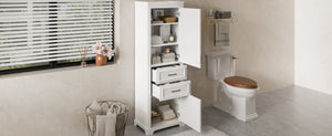 English Elm 71-inch Freestanding Bathroom Vanity with Soft-Close Doors, Adjustable Shelves, Drawers & Anti-Tip Stability N729P335588K