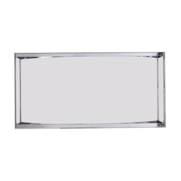 Homeroots 48" Chrome Glass And Metal Rectangular Coffee Table   402130