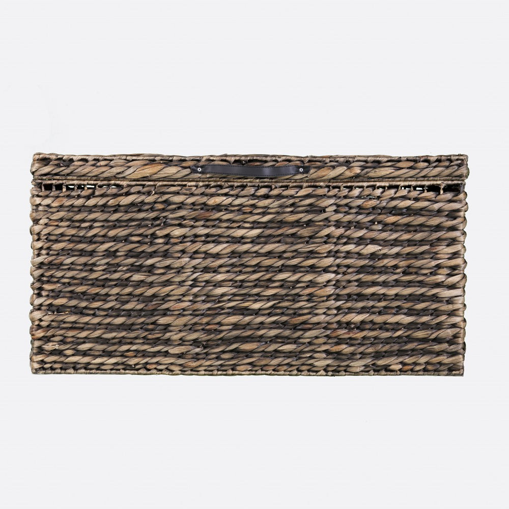 Homeroots 33" Brown Rattanwicker And Metal Square Lift Top Coffee Table   402137