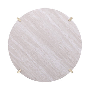 Homeroots 33" Brass Solid Manufactured Wood And Metal Round Coffee Table   402142