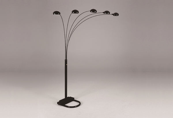 English Elm 1pc Modern Multi-Head Floor Lamp with Crystal-Encrusted Shades, Adjustable Height, Dimmer Control Black 64.96 L x 18.11 W x 3.35 H B2741P290180