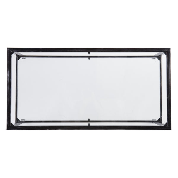 Homeroots 48" Black Glass And Metal Rectangular Coffee Table   402145