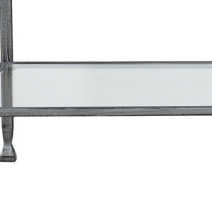 Homeroots 48" Silver Glass And Metal Rectangular Coffee Table   402146