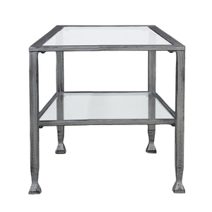 Homeroots 48" Silver Glass And Metal Rectangular Coffee Table   402146
