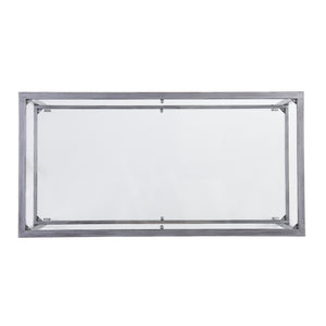Homeroots 48" Silver Glass And Metal Rectangular Coffee Table   402146