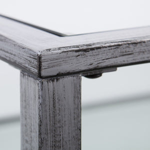 Homeroots 48" Silver Glass And Metal Rectangular Coffee Table   402146