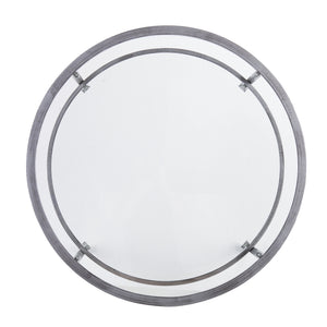 Homeroots 36" Silver Glass And Metal Round Coffee Table   402147