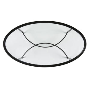 Homeroots 45" Black Glass And Metal With Iron Oval Coffee Table   402151