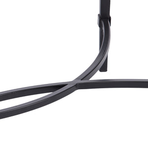 Homeroots 45" Black Glass And Metal With Iron Oval Coffee Table   402151