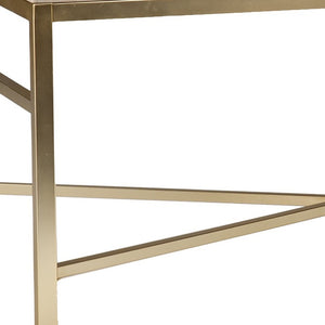 Homeroots 42" Off White Manufactured Wood And Metal Rectangular Coffee Table   402159