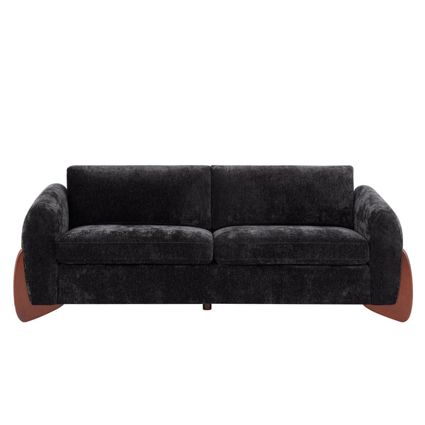 English Elm Christopher Knight Home® - 89"L Chenille Sofa - Elegant Black Seating With Plush Cushions & Durable Design For Modern Living Rooms N771P345832H_N771P345833H