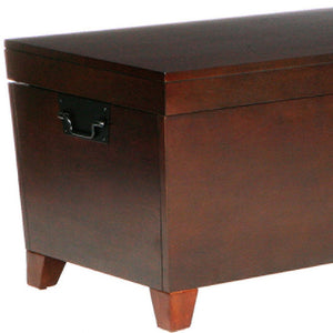 Homeroots 39" Brown Manufactured Wood And Metal Rectangular Coffee Table   402162